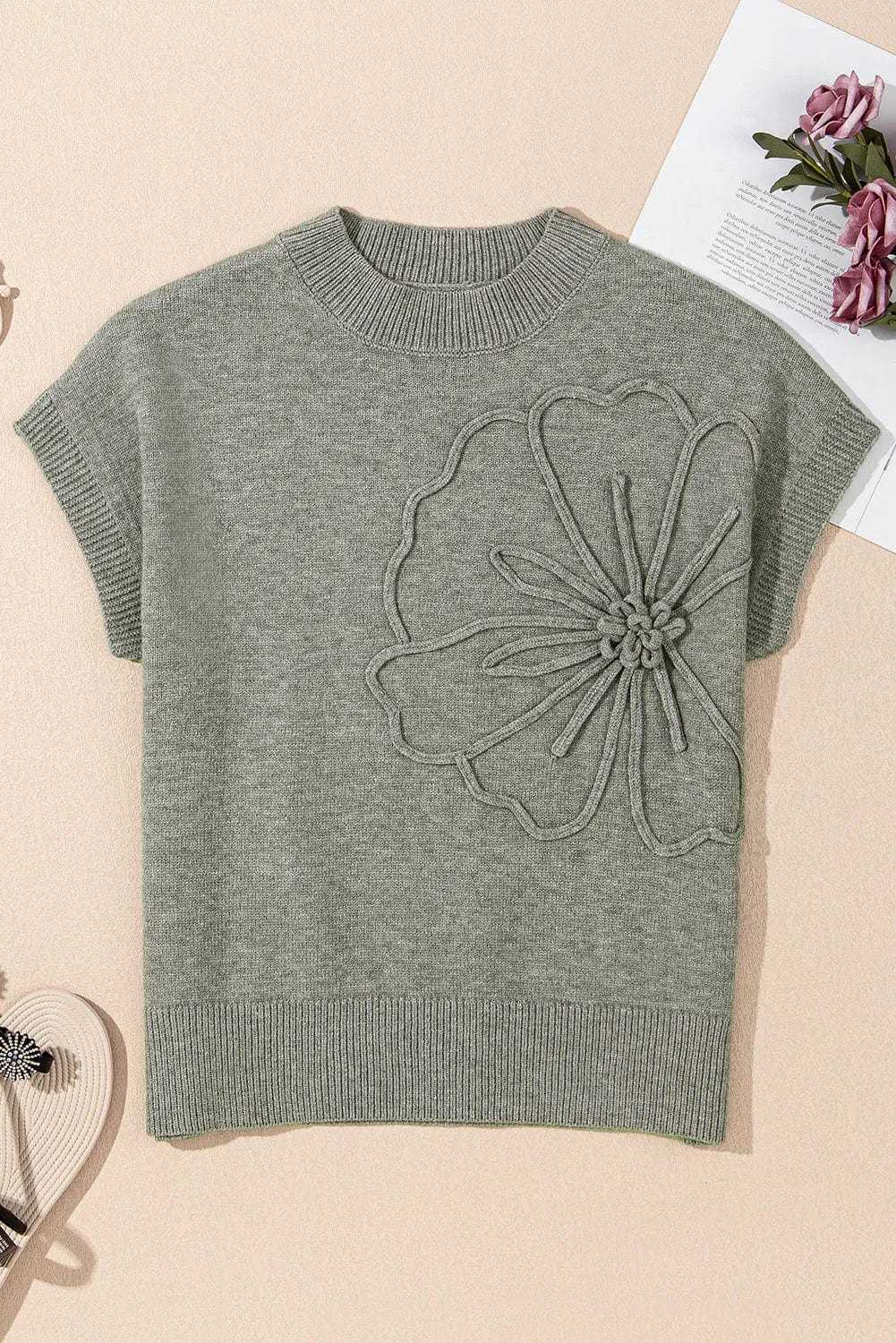 High Flower Boxy Sweater