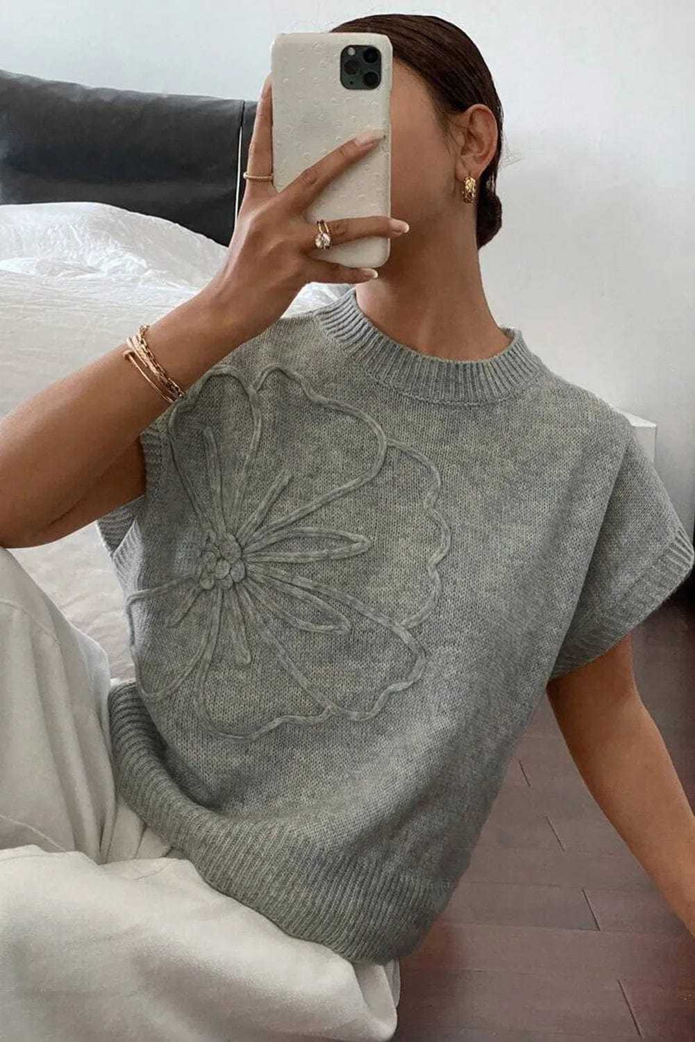 High Flower Boxy Sweater