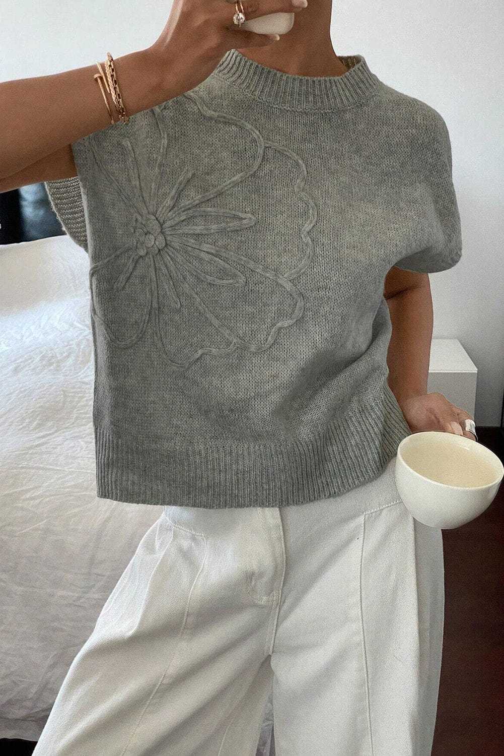 High Flower Boxy Sweater