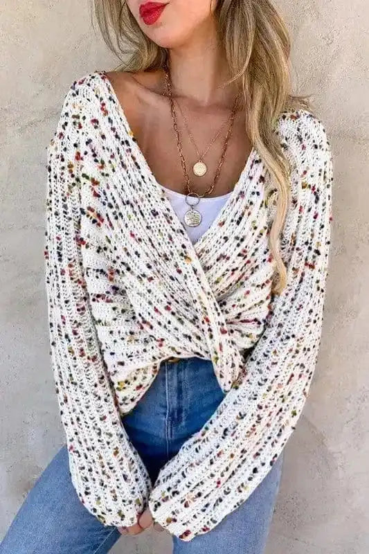 Vanilla Swirl Twist Sweater