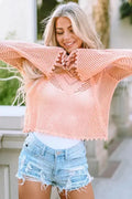 Pink Eyelet Bell Sweater