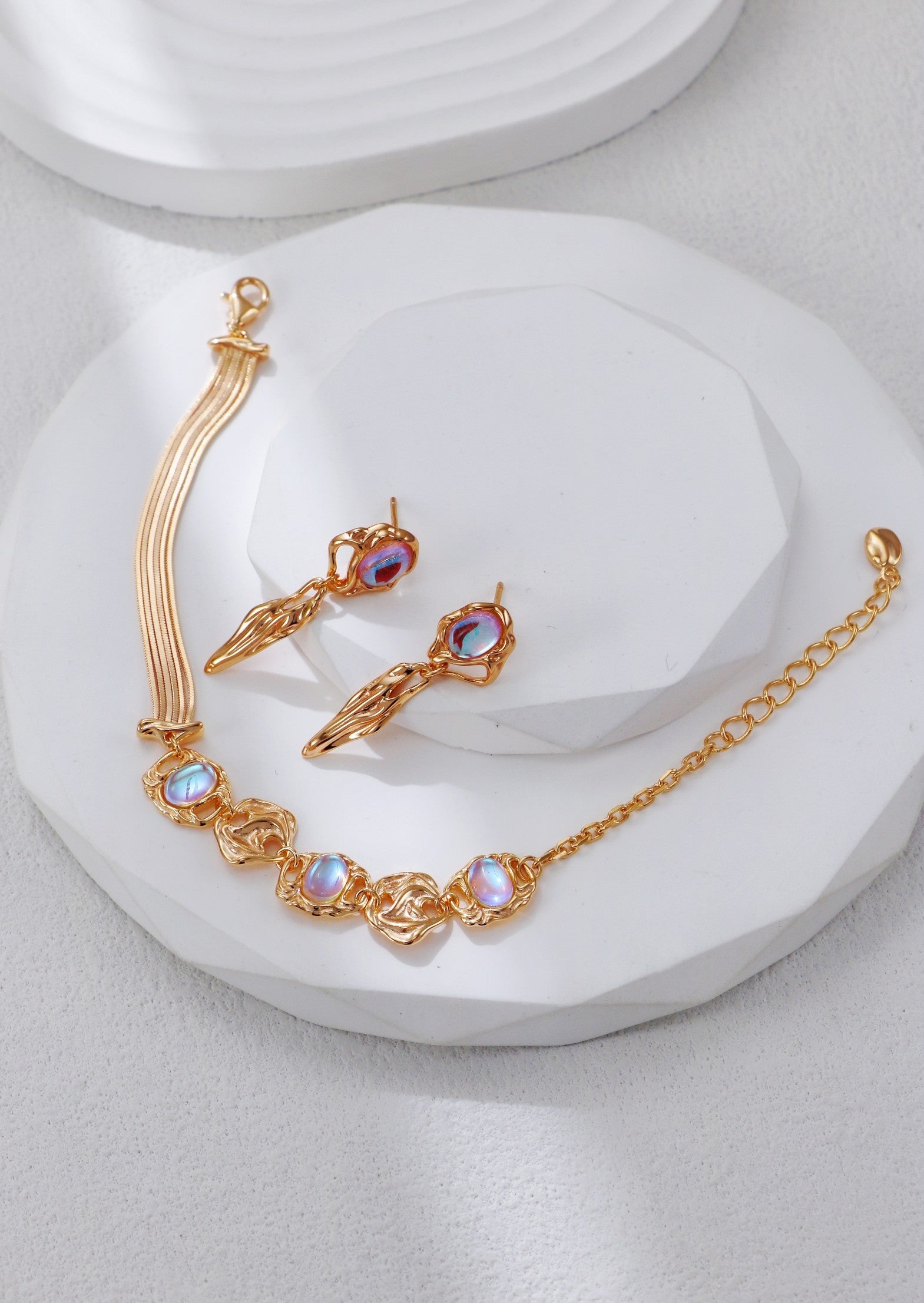 Retro Moonstone Earrings